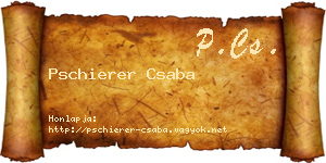 Pschierer Csaba névjegykártya